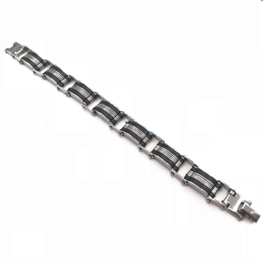 Stainless Steel Black Link Bracelet